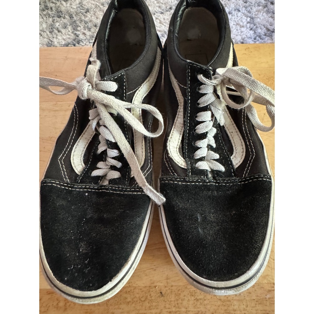 Vans Old Skool Black White Suede‎ Canvas Skate Shoes Mens 7 Womens 8.5 721356
